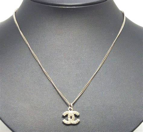 chanel necklace cc silver|Chanel inspired cc necklace.